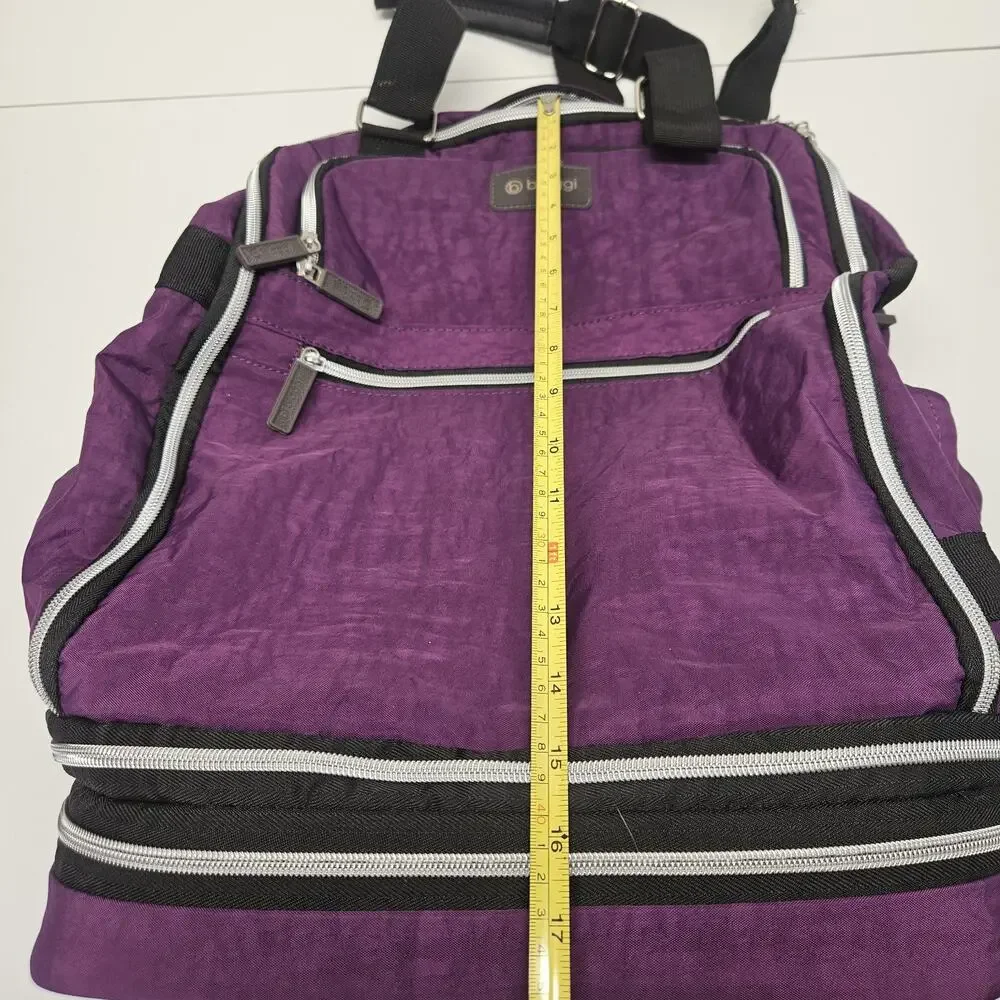 Biaggi Zipsak Folding Expandable Luggage Carry-On Roll Spinner Purple Nylon